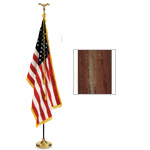 8' Jointed Oak-Finished Flag Set - 3'x5' U.S. Flag