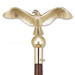 9 Inch Gold-Plated Aluminum Eagle Flagpole Ornament